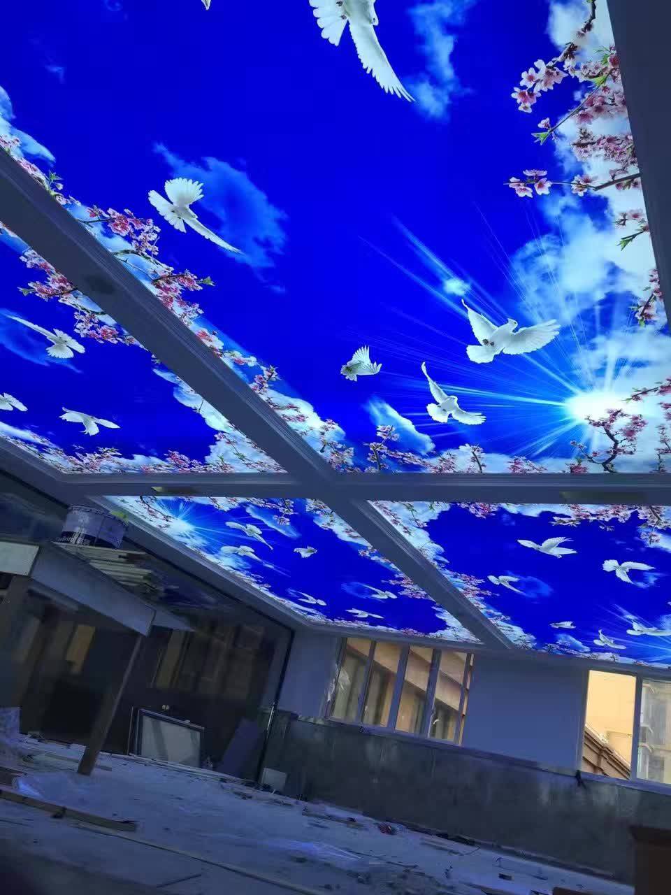 软膜灯箱天花图案卡通(软膜灯箱安装方法图解 吊顶)