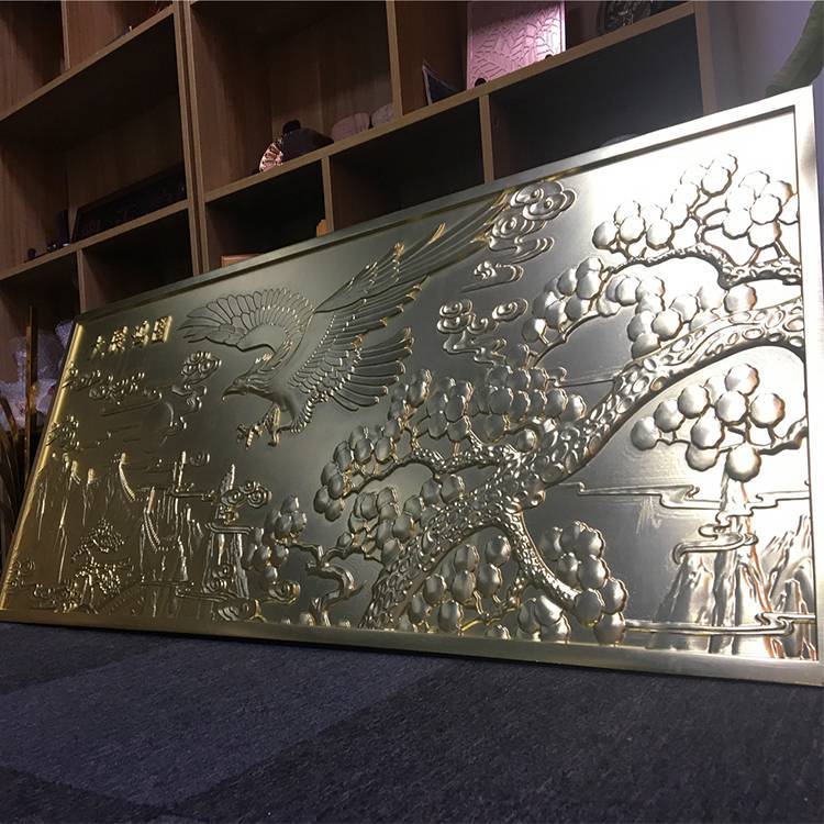 山东青岛平板立体雕刻图案订做铝壁画