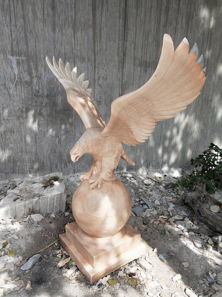 石雕鹰青石头老鹰雄鹰大鹏展翅办公室酒店家庭摆件