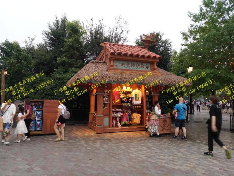 古城复古售卖亭商业街仿古售卖车景区复古茅草屋售货车定做