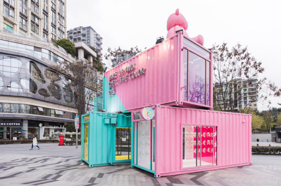 集装箱创意定制商业街区融入美陈元素打造别样风格
