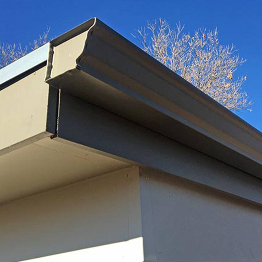 湖北十堰彩铝檐槽落水管8英寸成品天沟定制檐沟装饰美观