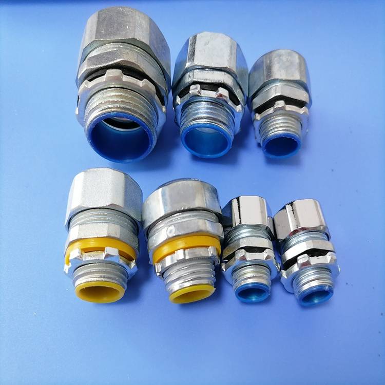 包塑穿线软管接头dpj端式电缆保护管接头dn25三柱型自固型管接