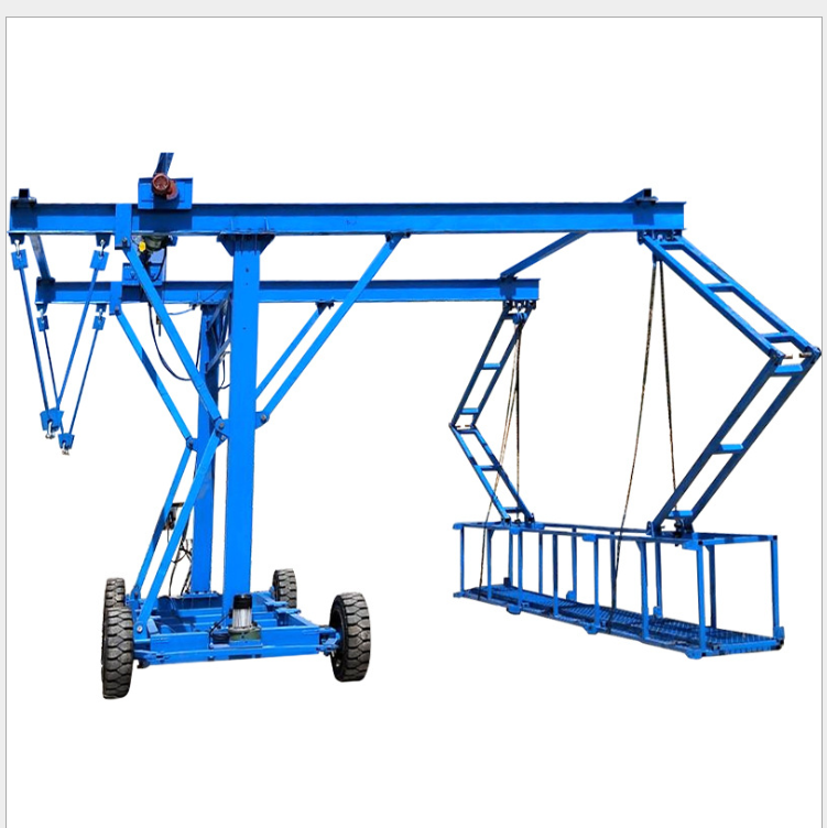 桥梁防撞墙护栏模板台车电动自行走伸缩吊篮运行平稳图片