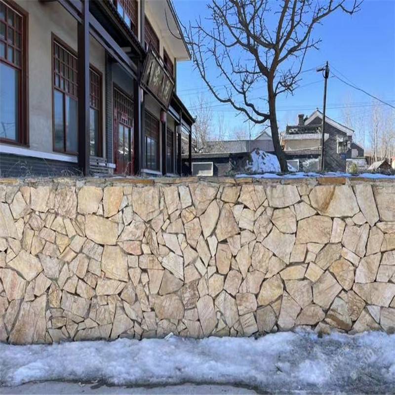 不规则碎拼石产品信息product introduction10个厚黄色板岩垒墙石