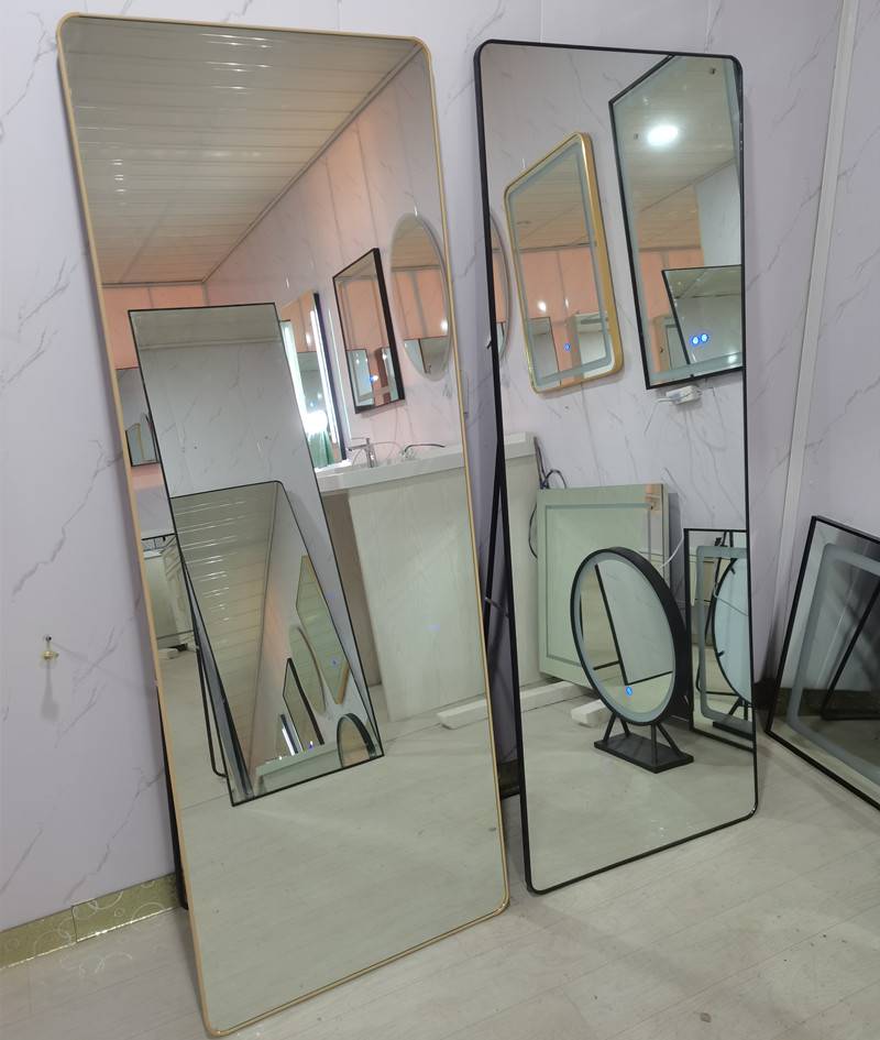 铝合金框穿衣镜全身镜led智能镜试衣镜无框贴墙家用酒店试衣间镜