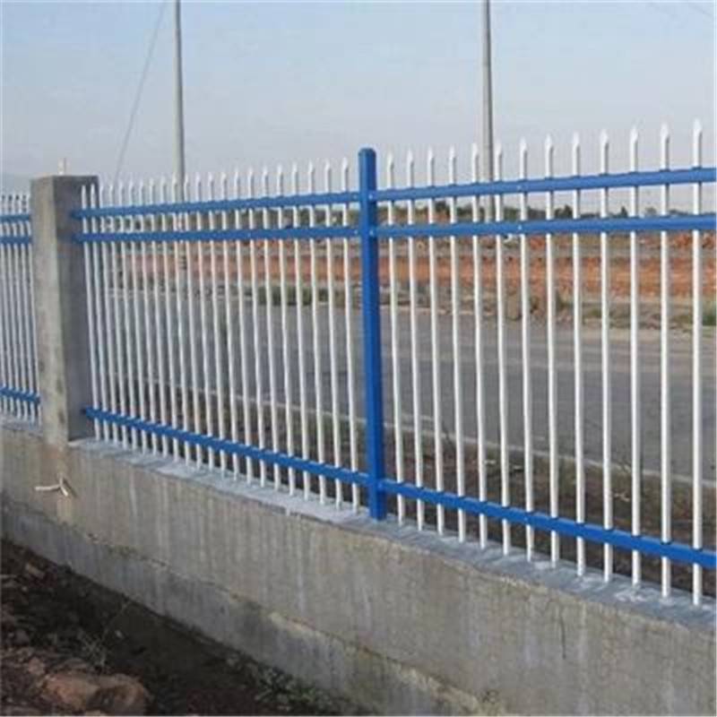 锌钢护栏 竖管组装式护栏 蓝白围墙栏杆 别墅区围墙护栏