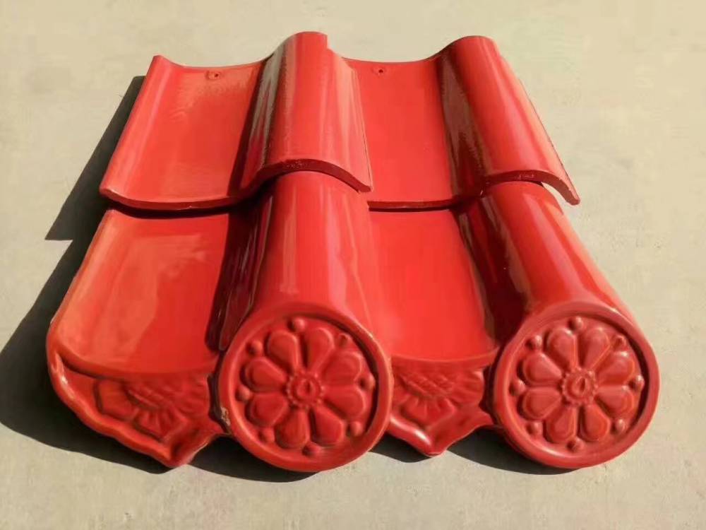 别墅屋面瓦淞山瓦业陶瓷瓦厂家红色琉璃瓦