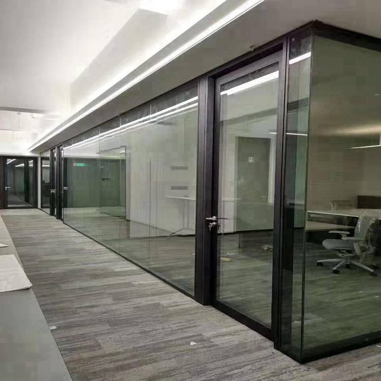 武汉办公室钢化玻璃隔断墙 办公室铝合金钢化玻璃隔断 办公室隔断