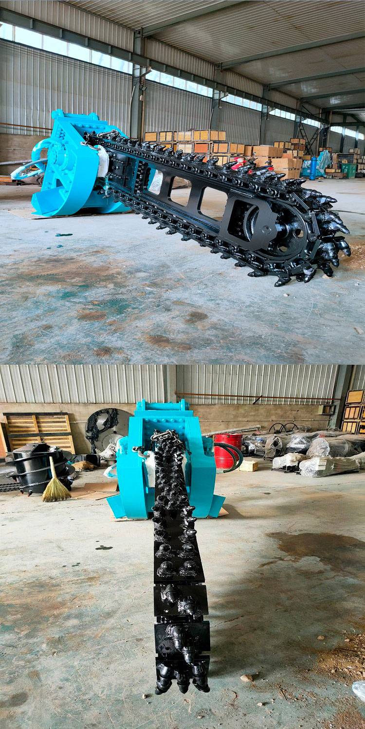 地埋线刨沟机花岗岩链式岩石开沟机水泥路打沟机岩石链条式刨沟机