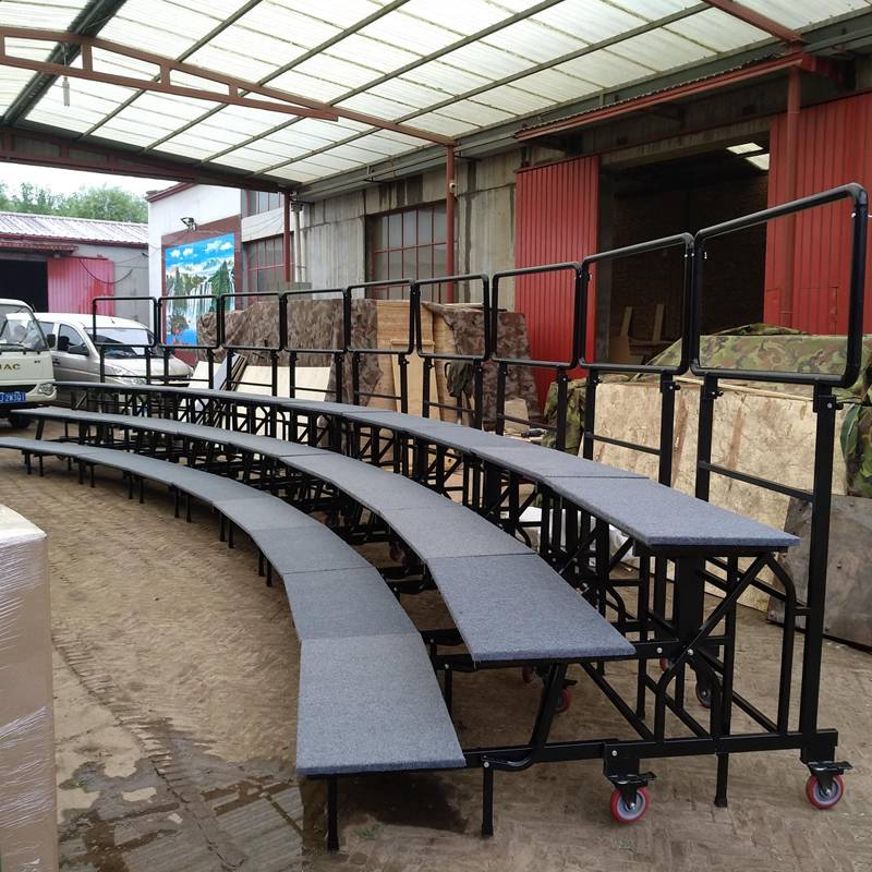 文化馆合唱比赛音乐排练阶梯台阶舞台弧形三层折叠移动合唱台