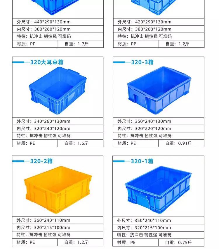 工厂定制各尺寸塑料周转箱塑胶箱清洁箱