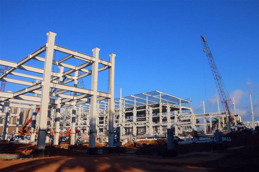 景典钢结构承建数字化高标准工业厂房钢结构工程海南金盘科技