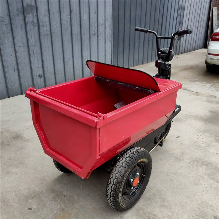 新晨工程三轮车拉砖混凝土沙子石子运输车可骑行电动灰斗车