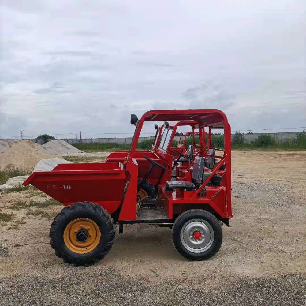 广东厂家四轮液压翻斗车四驱前置翻斗车工地混凝土接料翻斗车图片