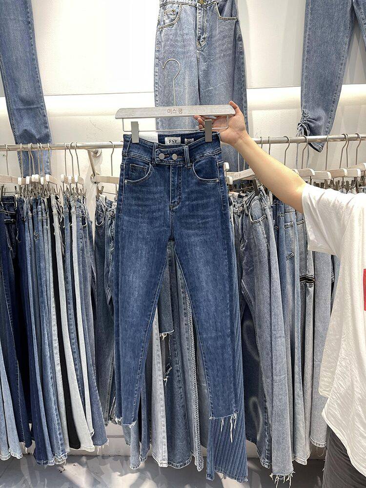 5元牛仔裤休闲裤弹力直筒裤杂款牛仔裤春夏裤子女式裤子批发