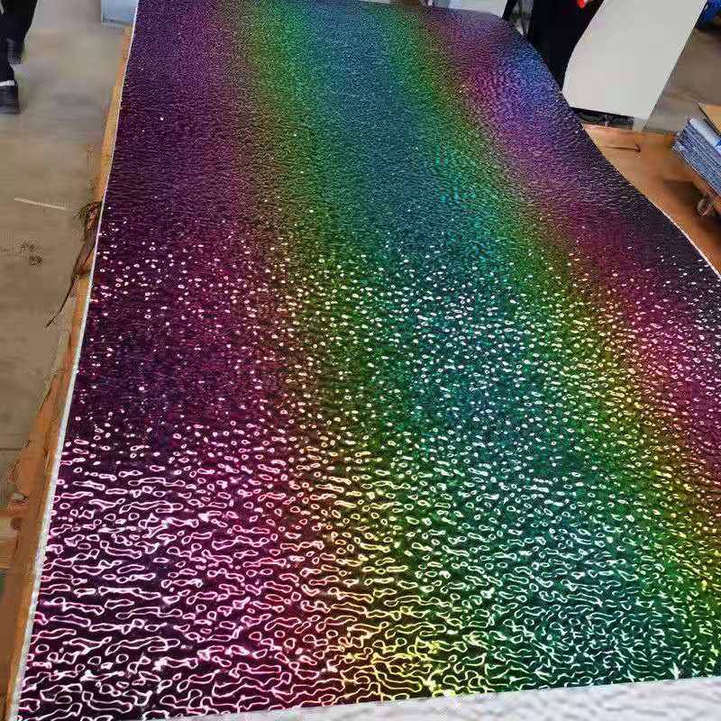 201304不锈钢幻彩水波纹板镜面金属水波浪板黑钛天花吊顶装饰凹凸镜面