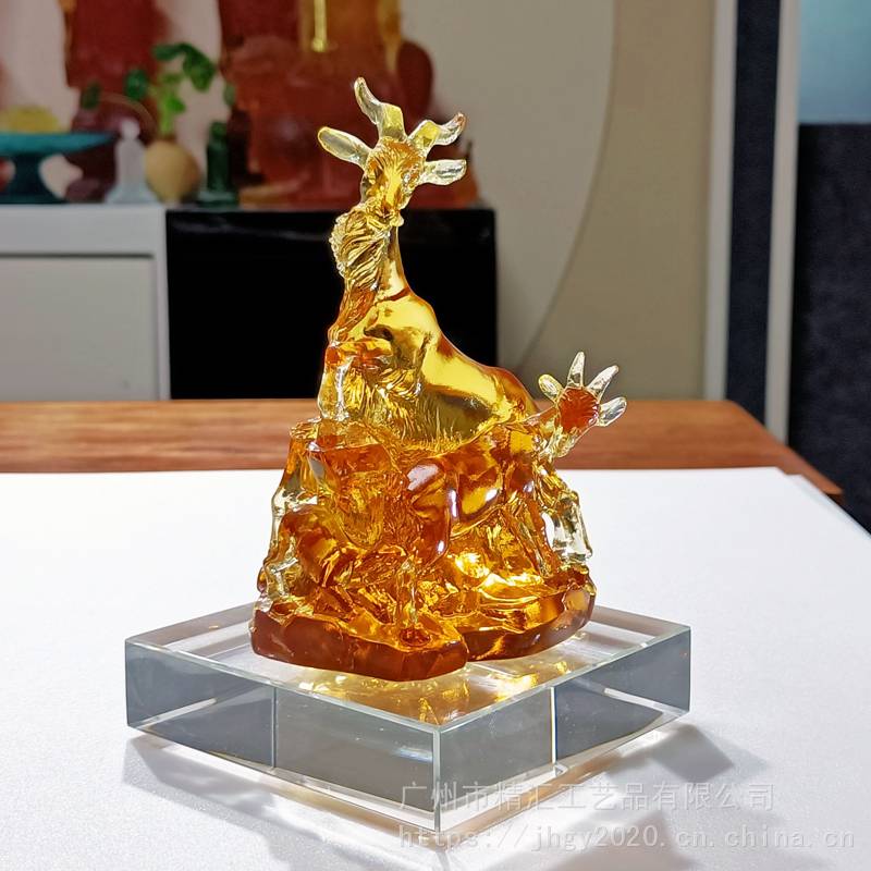 广州五羊雕像纪念品大号琉璃五羊礼品广州特色纪念品广州塔模型礼品
