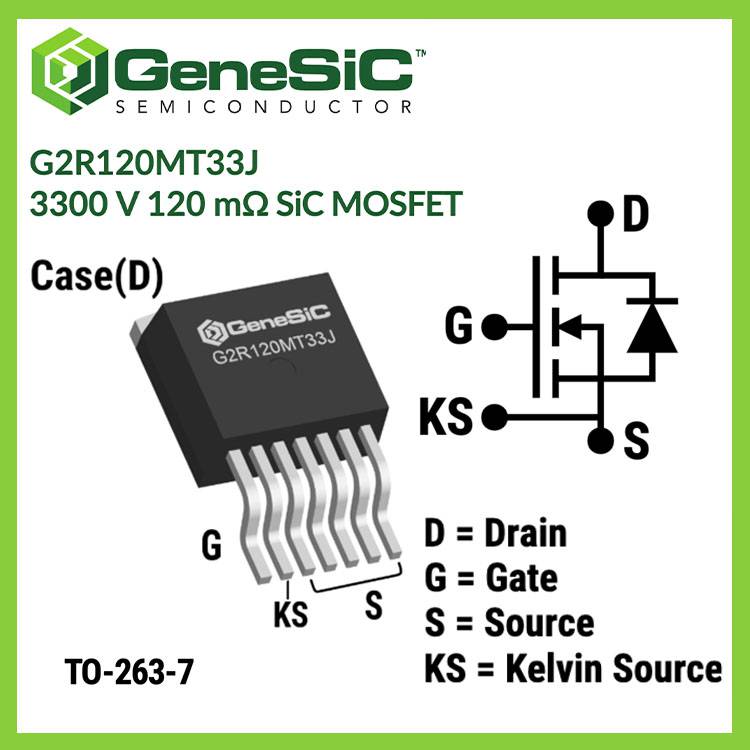 现货GeneSiC代理G2R120MT33J 3300 V 120 mΩ SiC MOSFET