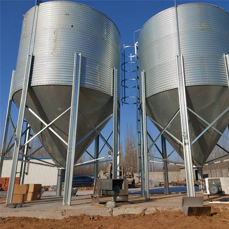 20吨料塔养殖场鸭舍鹅舍镀锌板料塔