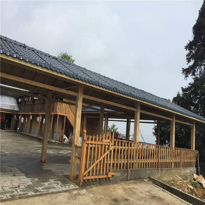 重庆仿古走廊 防腐木走廊定制 木结构走廊施工 景区3