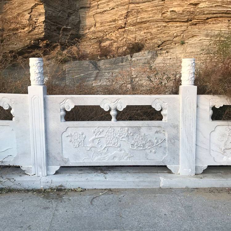石栏杆防护栏园区栏杆雕刻花岗岩栏板浮雕石栏杆英翰雕刻生产厂家