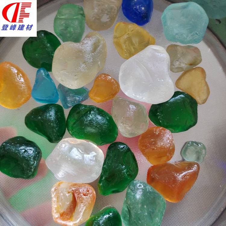 炫彩雨花石儿童考古挖宝五彩玻璃鹅卵石铺路鱼缸盆栽装饰