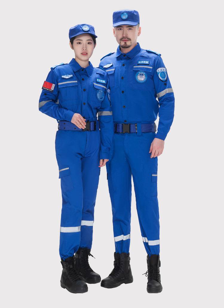 识坚吸湿速干应急救援服消防救援搜救服便携式橘红色长袖训练服