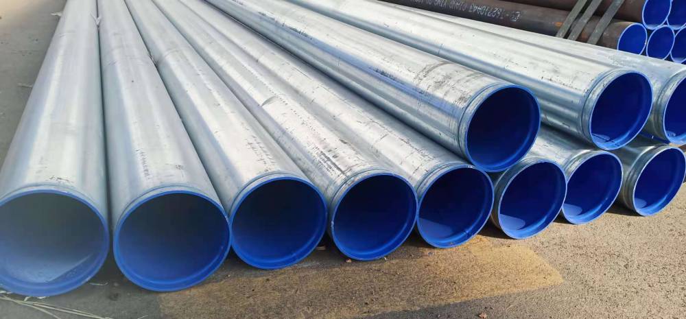 宏科华沟槽涂塑钢管dn300涂塑螺旋管水利工程管道