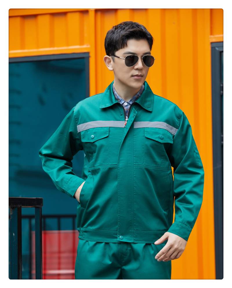 集团工装定制拼接纯色长短袖工作服男女员工统一款式防静电工服