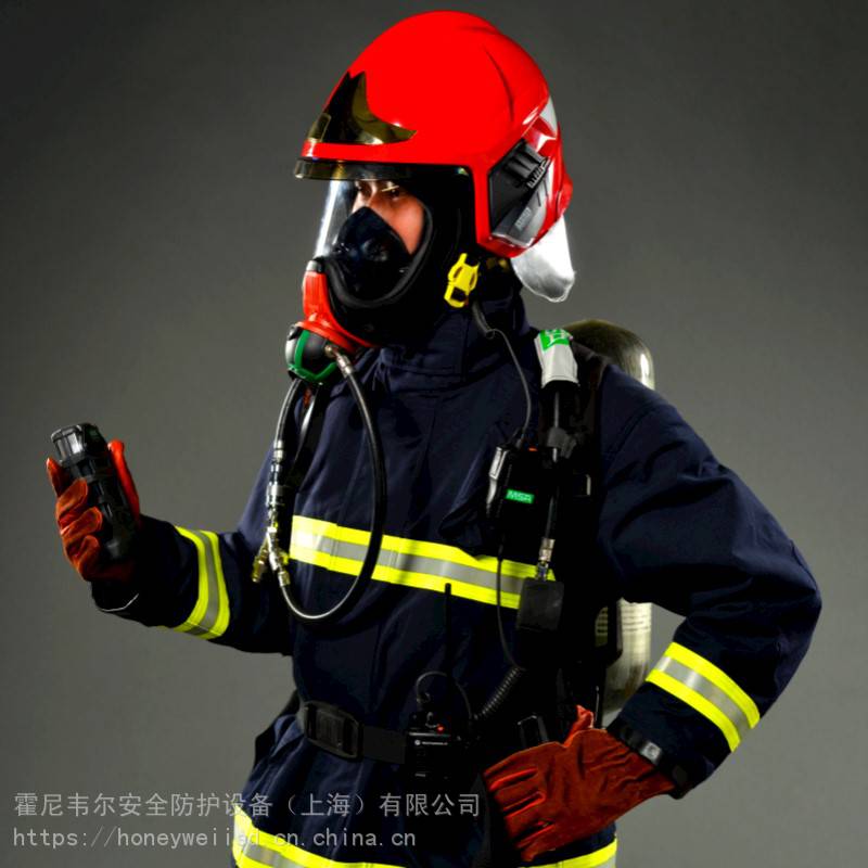 MSA梅思安F1 XF红消防员装备10158873带照明模块欧式消防救援头盔