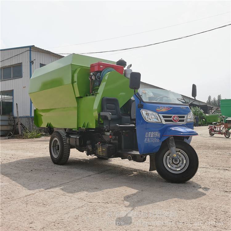 加工养牛场撒料车 全自动三轮投喂车