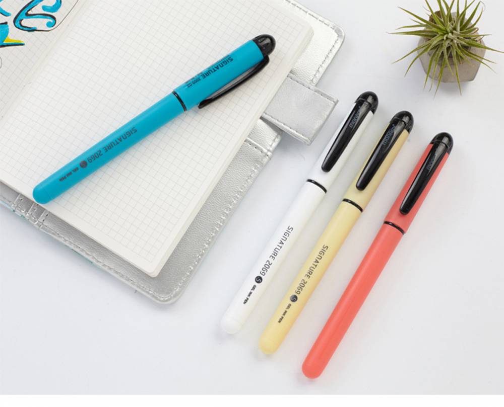 韩国文具慕那美monami05mm办公用笔中性笔黑色签字笔