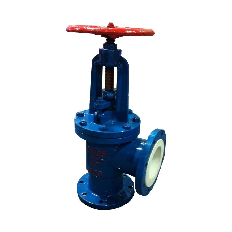 j44f46衬氟角式截止阀直角法兰沪工阀门股份规格齐全