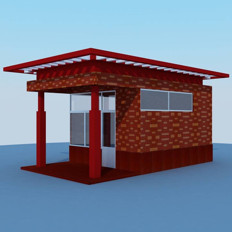 定制小区保安岗亭仿古真石漆岗亭移动督导室外观岗亭厂家订制