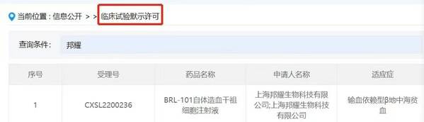 BRL-101国内获批IND