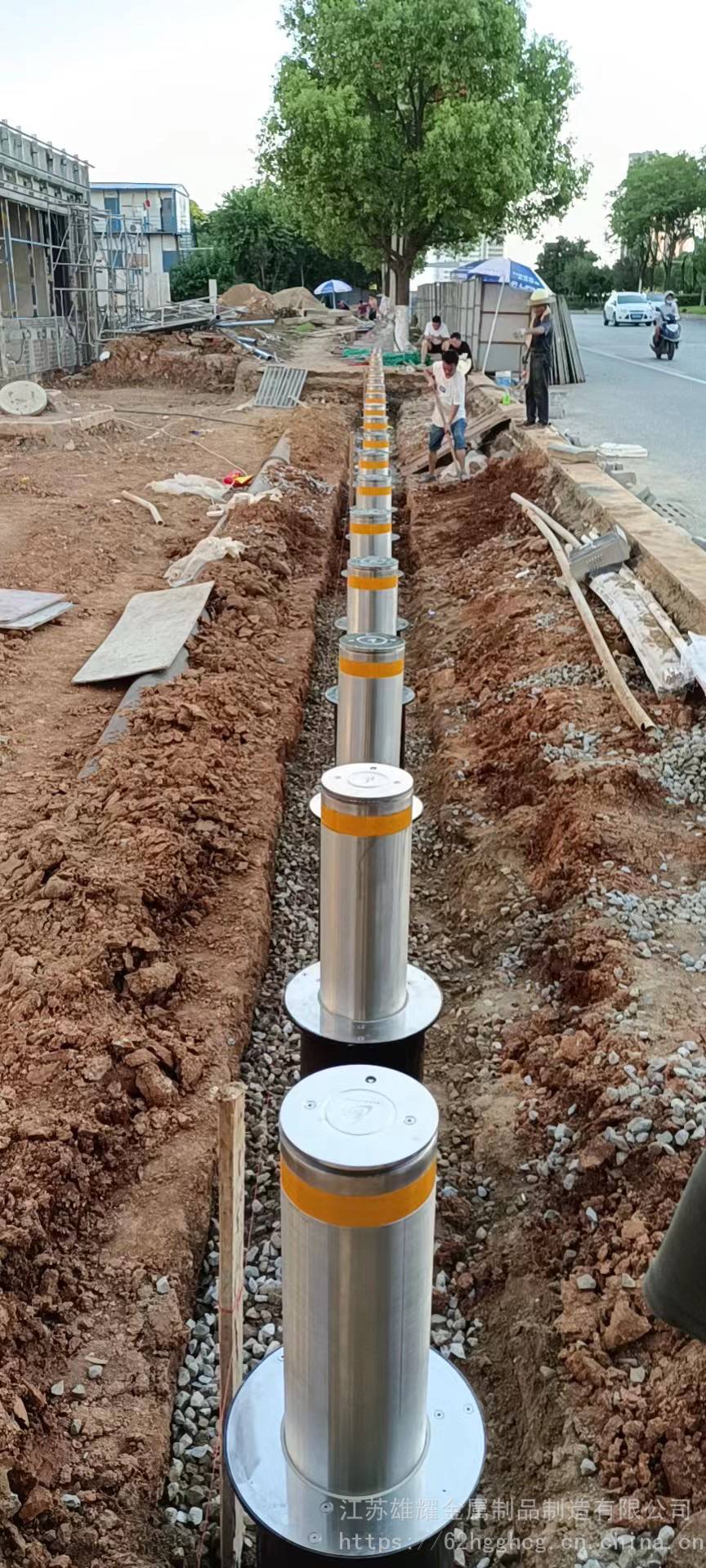 海康大华百胜供应升降柱防撞柱公园学校升降柱半自动液压升降柱圆盘