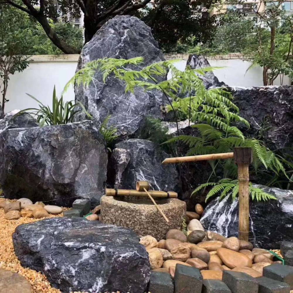 【日式枯山水 黑山石假山 园林景观 野山石假山】价格_厂家 - 中国供