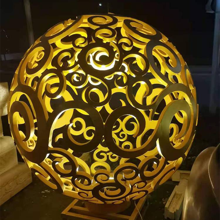 不锈钢镂空球雕塑创意圆球景观雕塑摆件