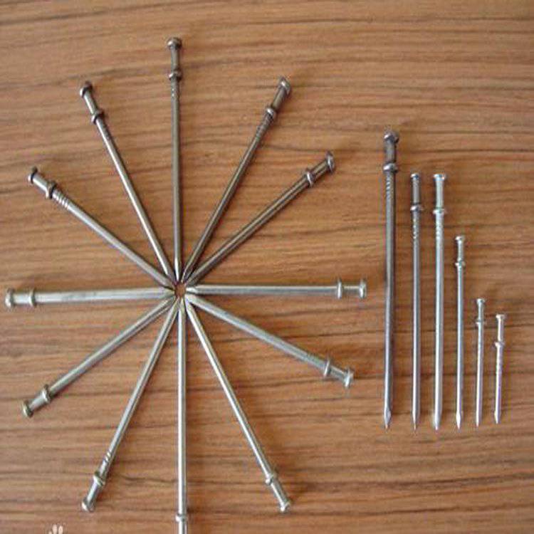 铁路工程建材双帽铁钉火车运输固定用双头钉低碳钢抛光圆头钉