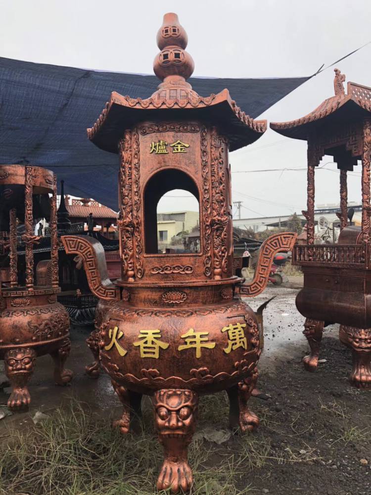 圆形肚径60801米12米焚经炉烧纸炉化宝炉焚金炉化钱炉仿古铜色