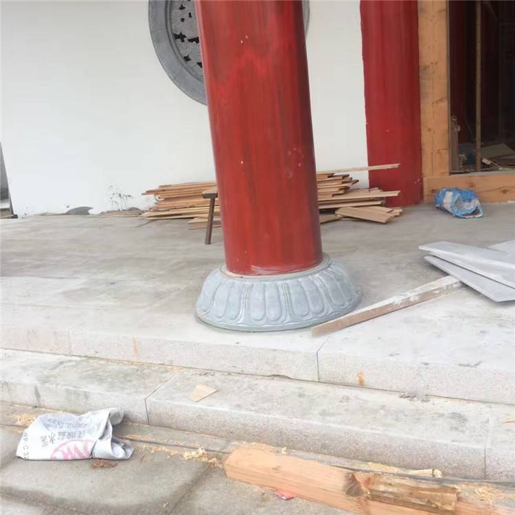 别墅庭院走廊柱子包边石门墩 家族祠堂庭院柱子底座柱脚石 .