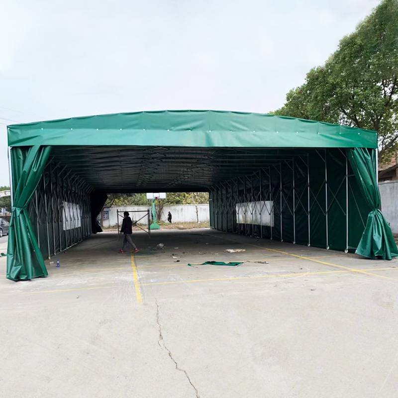 【帆布电动篷可印字 钢结构推拉蓬 遮雨棚多种规格 马鞍山定做】价格_