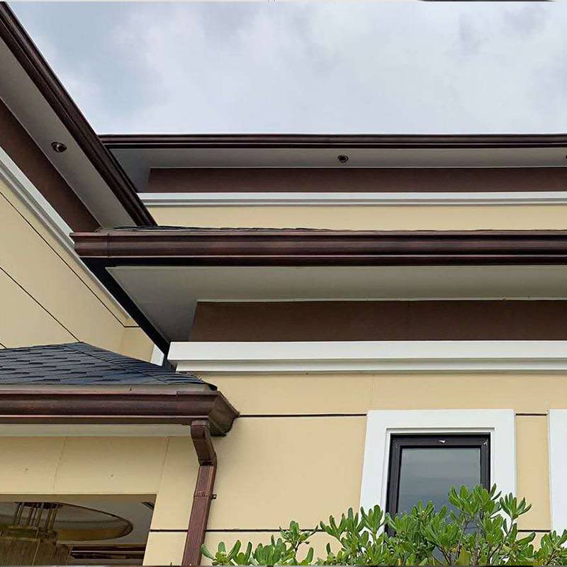 天津别墅洋房铝合金接水槽自建房外墙铝合金雨水管厂家批发