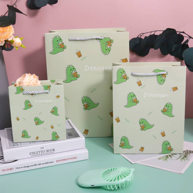 卡通礼品手提纸袋儿童节可爱恐龙礼物袋伴手礼手提袋包装袋价格厂家鑫