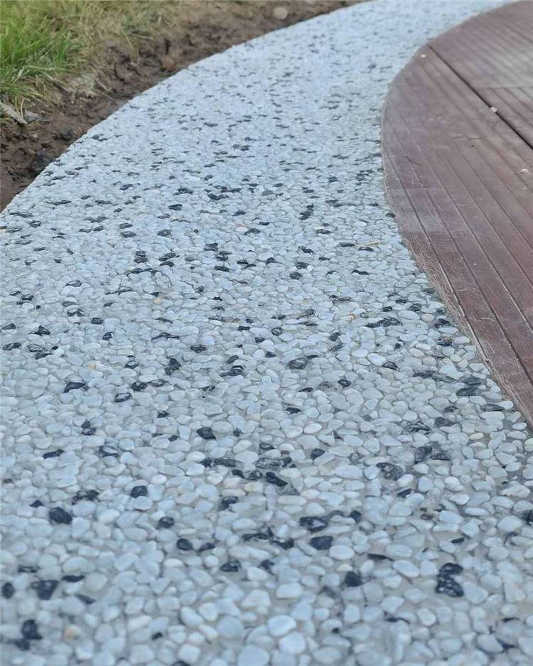 彩色印花仿真地坪 彩色露骨料透水混凝土地面