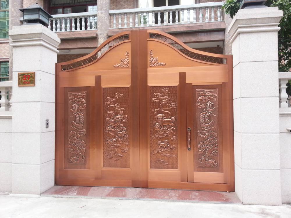 深圳平阳佳铜门别墅豪宅对开进户门子母门纯铜家用中式轻奢简约防盗门