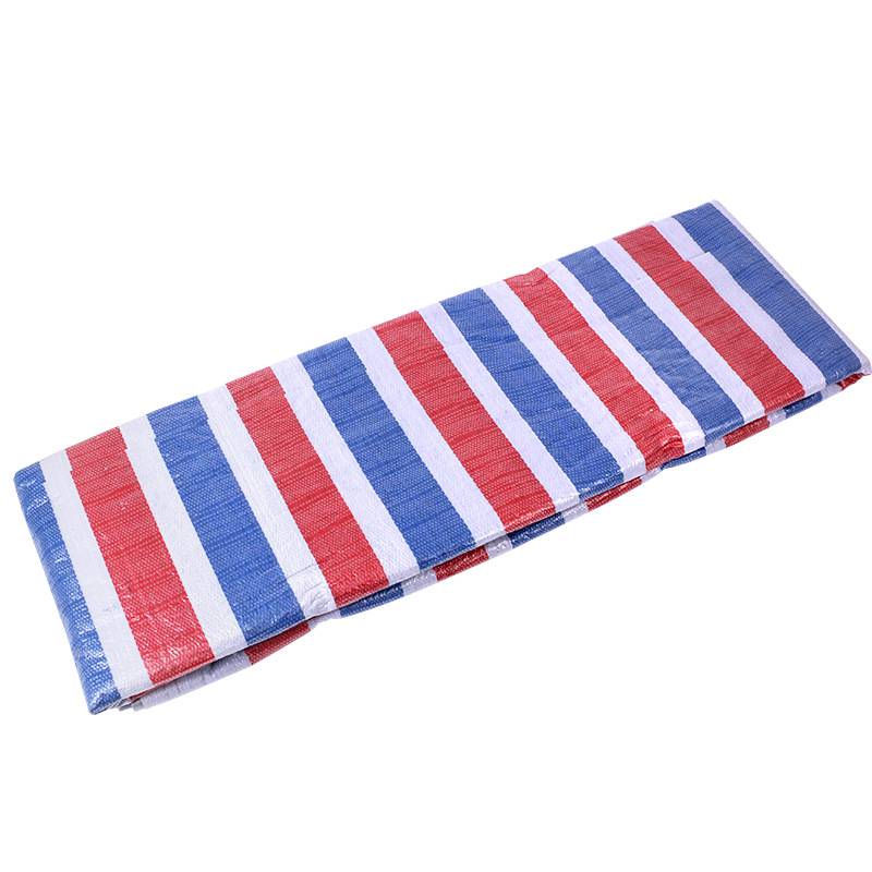 程欢户外聚乙烯三色彩条布防水遮阳篷布红蓝白三色防雨防潮篷布