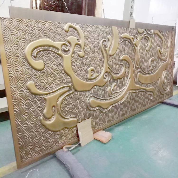 滨州定制屏风隔断图片别墅铜楼梯雕花护栏楼梯铜板精雕扶手铜栏杆来图设计