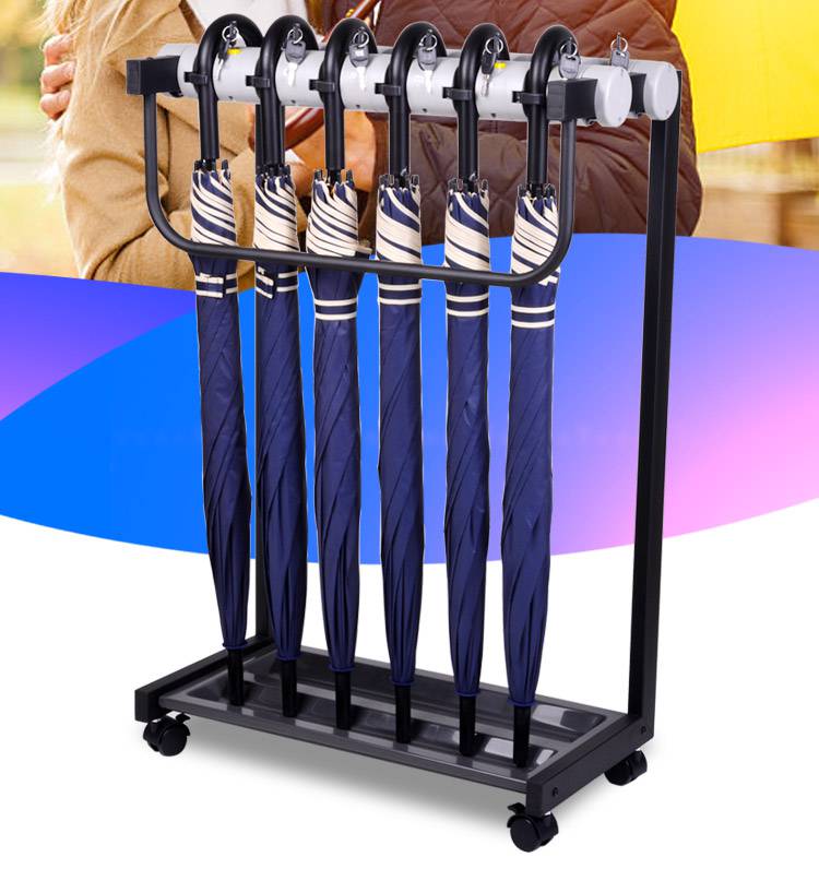 雨伞架带锁酒店商用大堂12头24雨伞架门口银行收纳定制家用便民挂伞